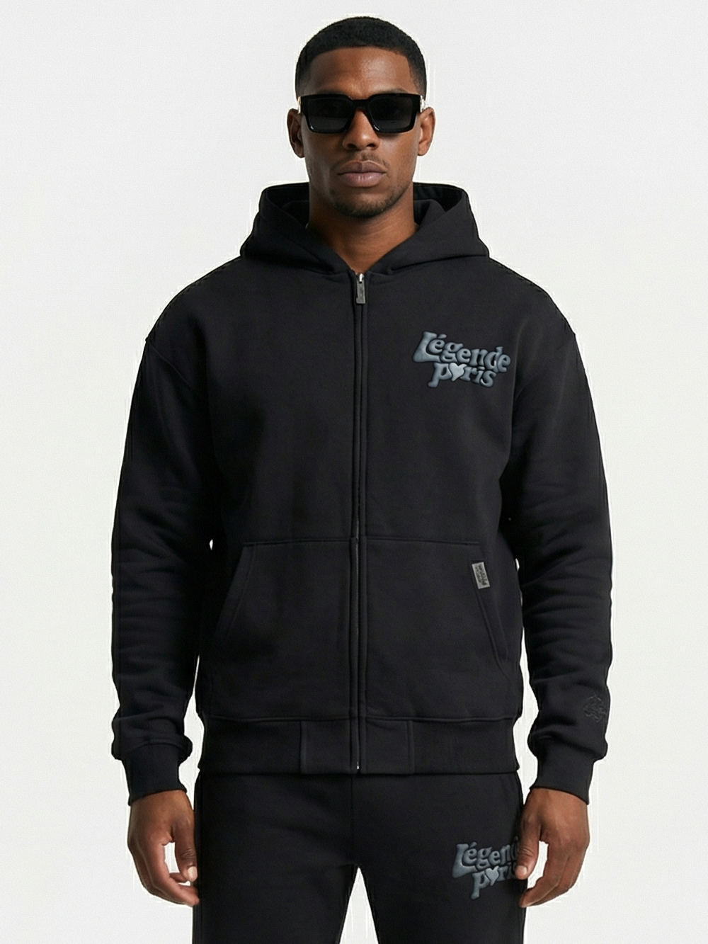 LND TONAL HOODIE - BLACK