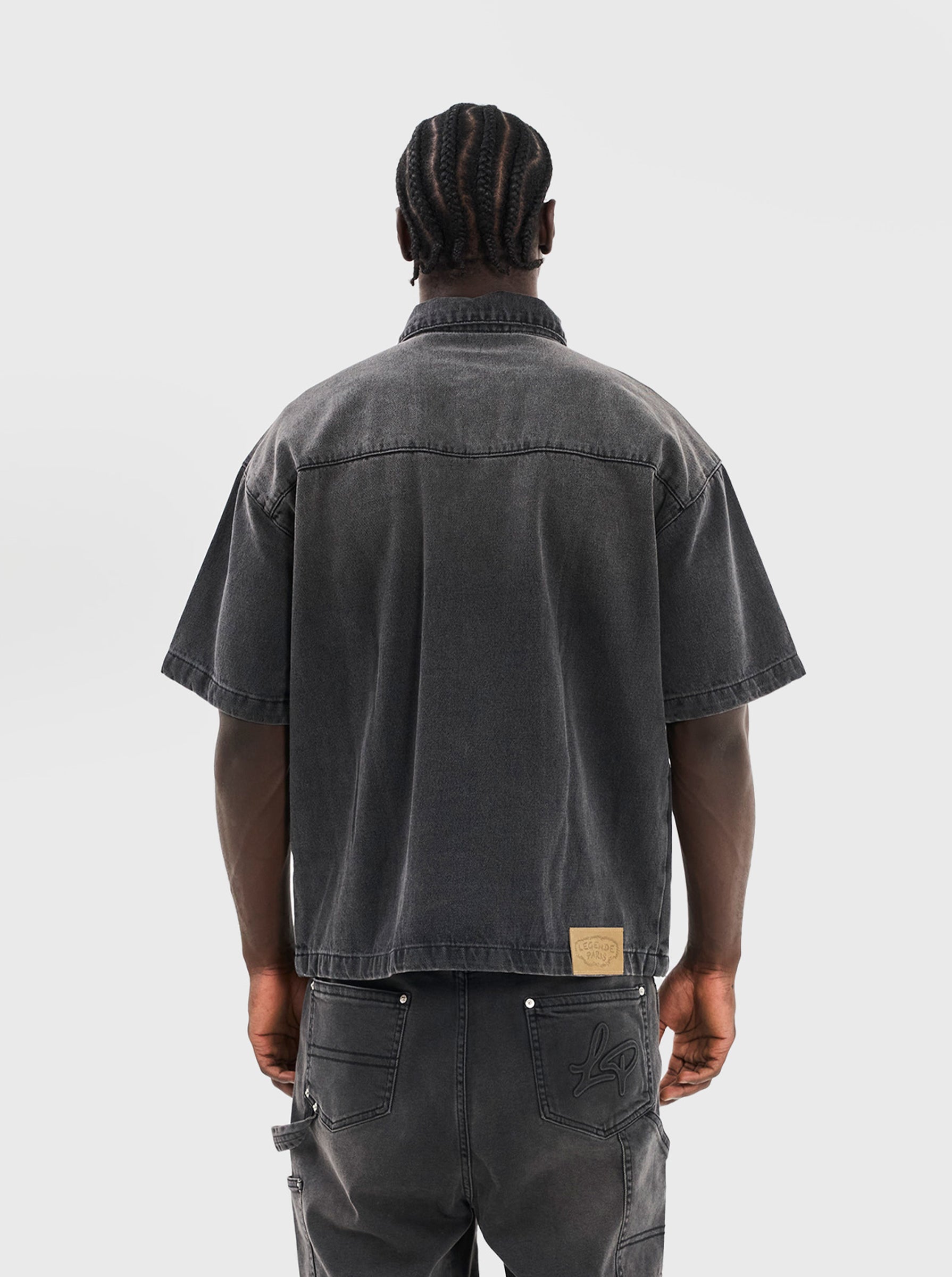 DENIM OVER-SHIRT - BLACK