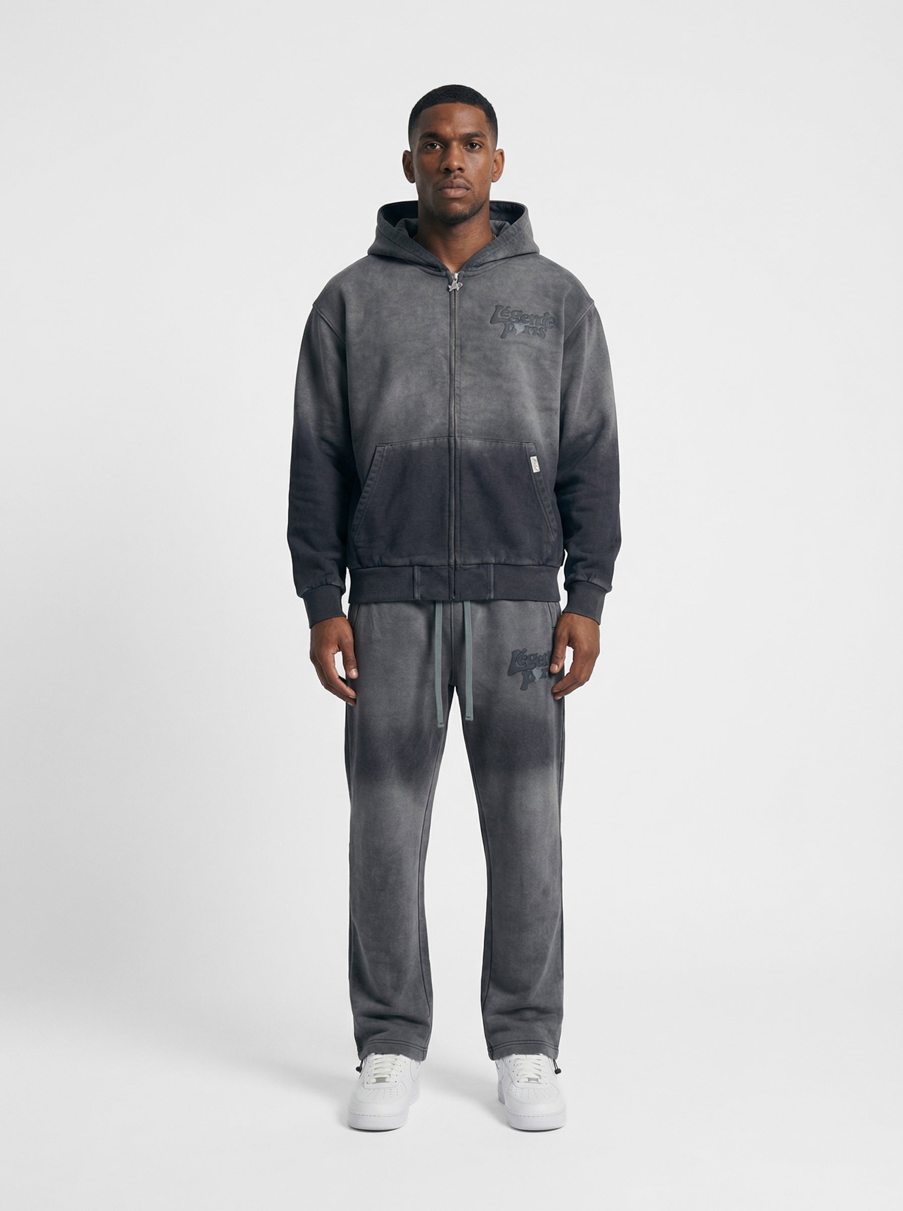 LND GRADIENT HOOD - CHARCOAL WASHED
