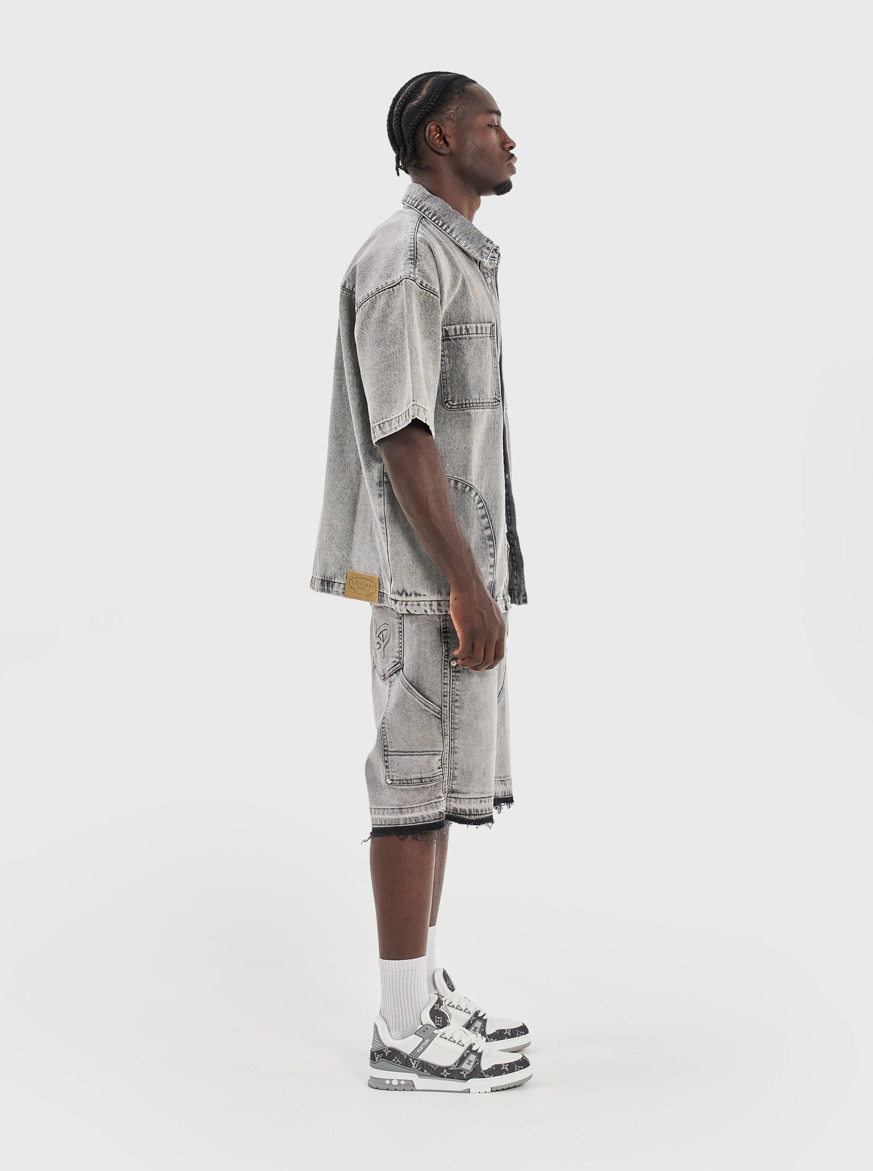 DENIM OVER-SHIRT - GREY