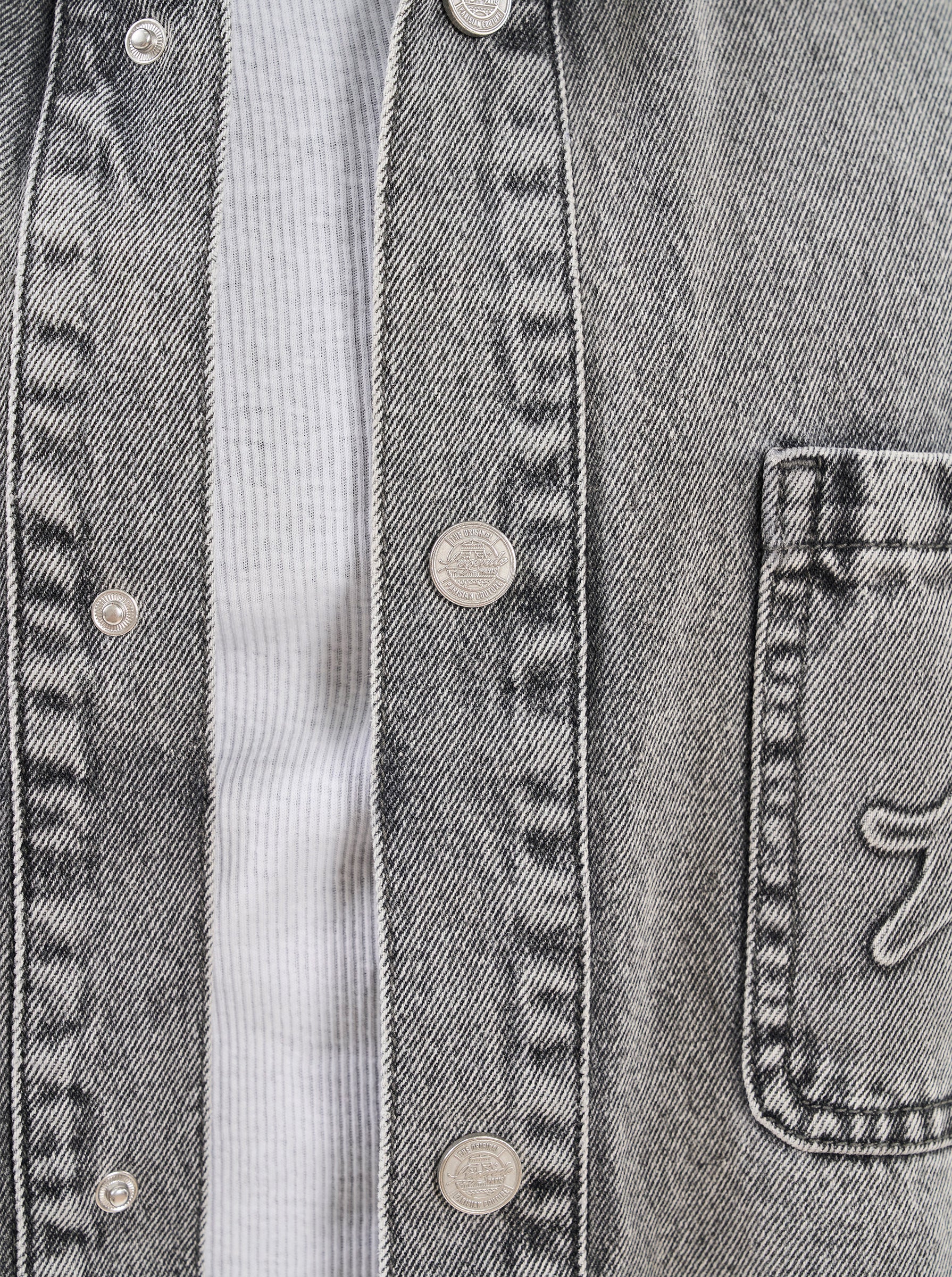 DENIM OVER-SHIRT - GREY