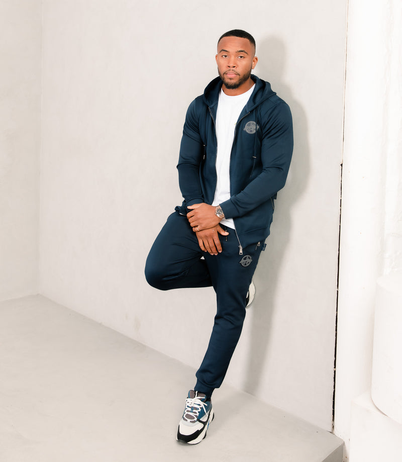 LP "LUX"  FULL ZIP POLY TRACKSUIT - NAVY