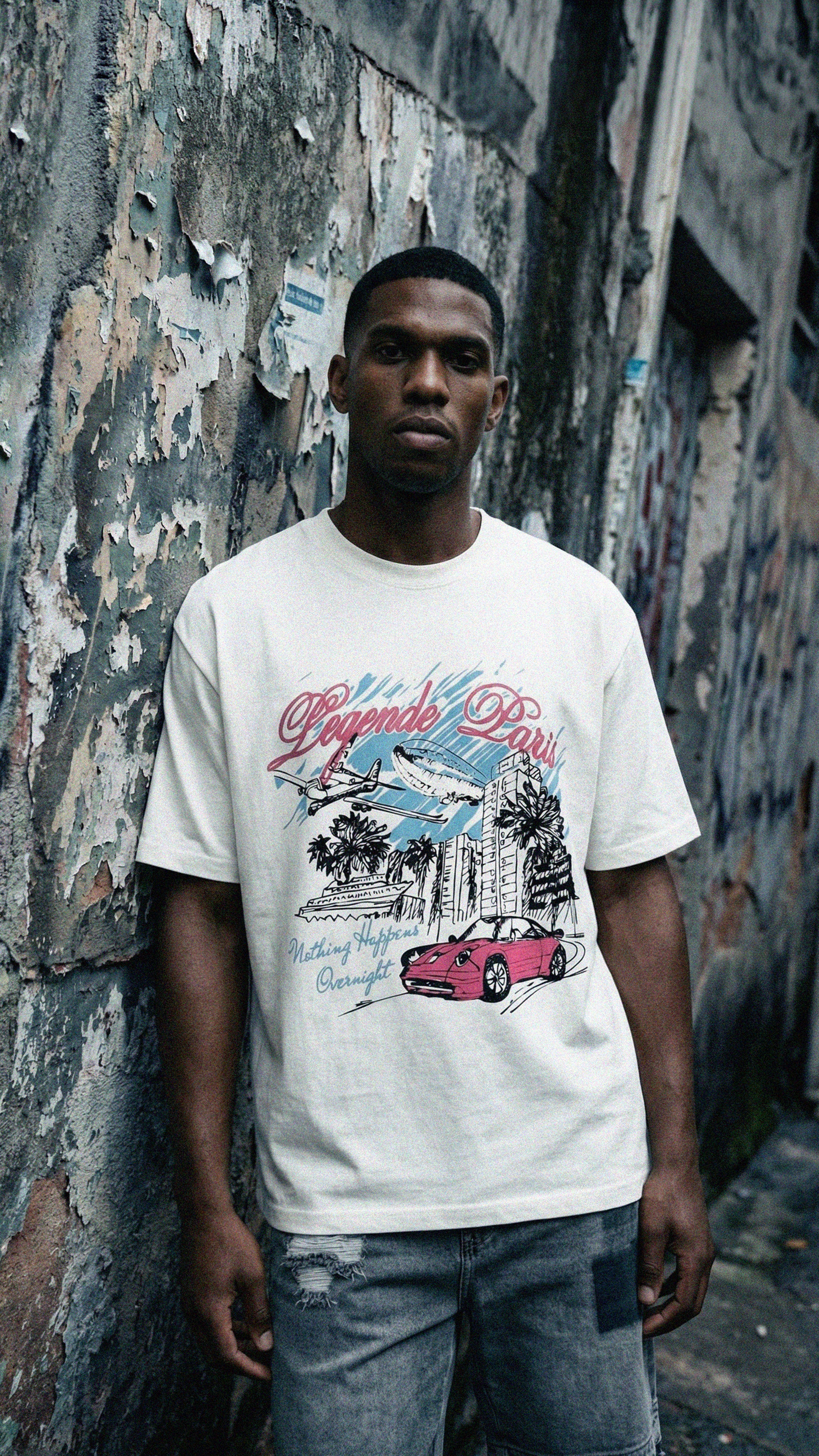 OVERNIGHT SKETCH T-SHIRT - WHITE