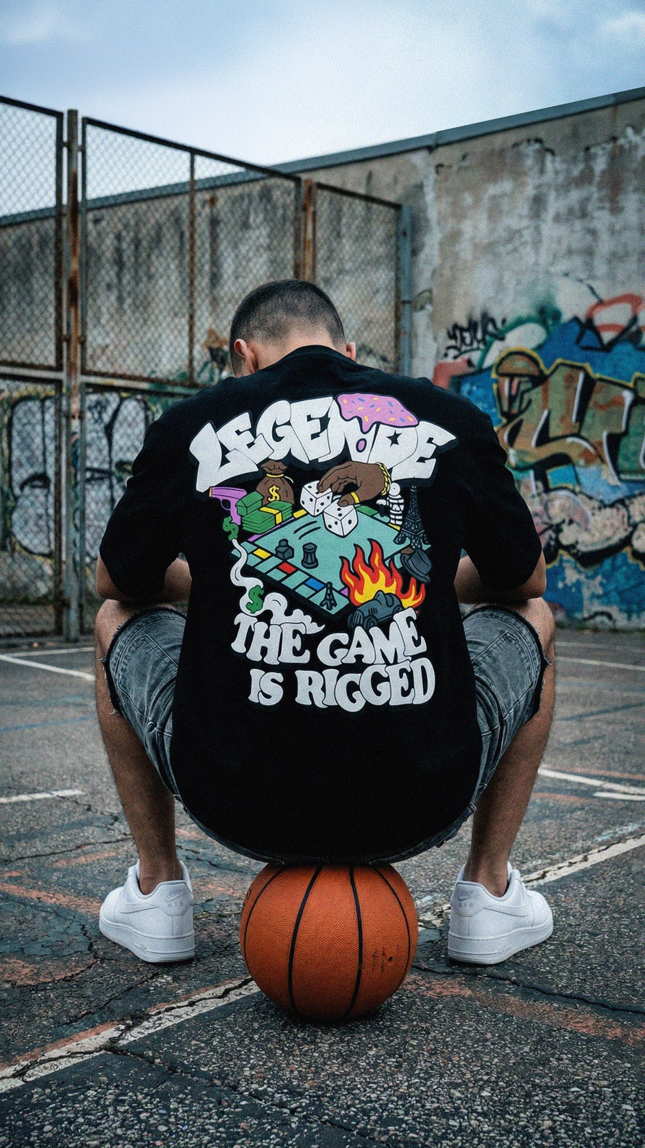 GAME IS RIGGED T-SHIRT - BLACK