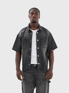 DENIM OVER-SHIRT - BLACK