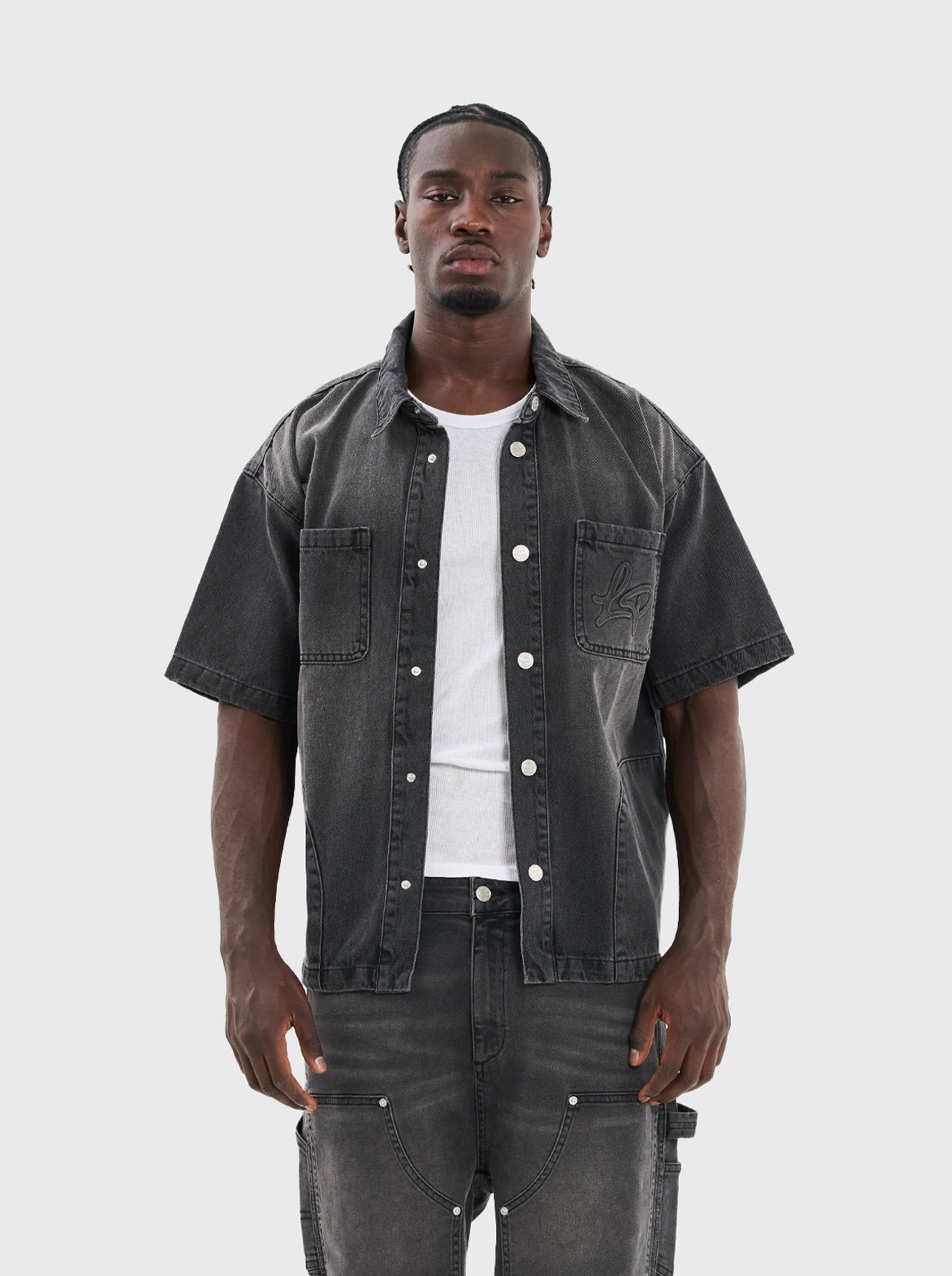 DENIM OVER-SHIRT - BLACK