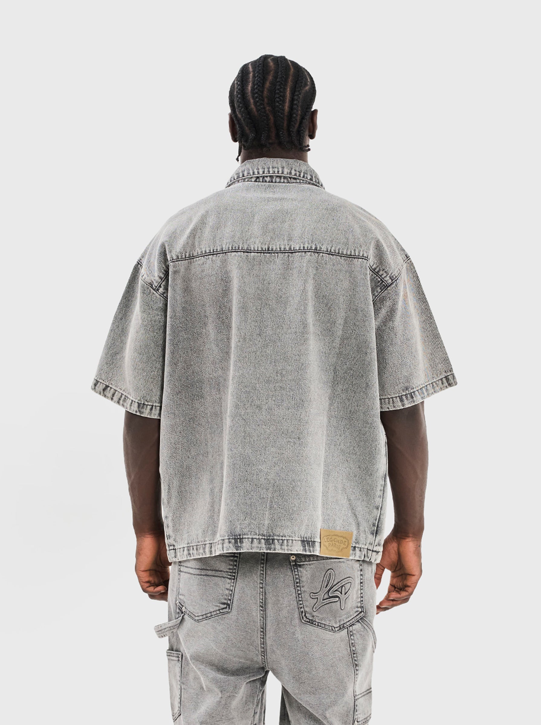 DENIM OVER-SHIRT - GREY