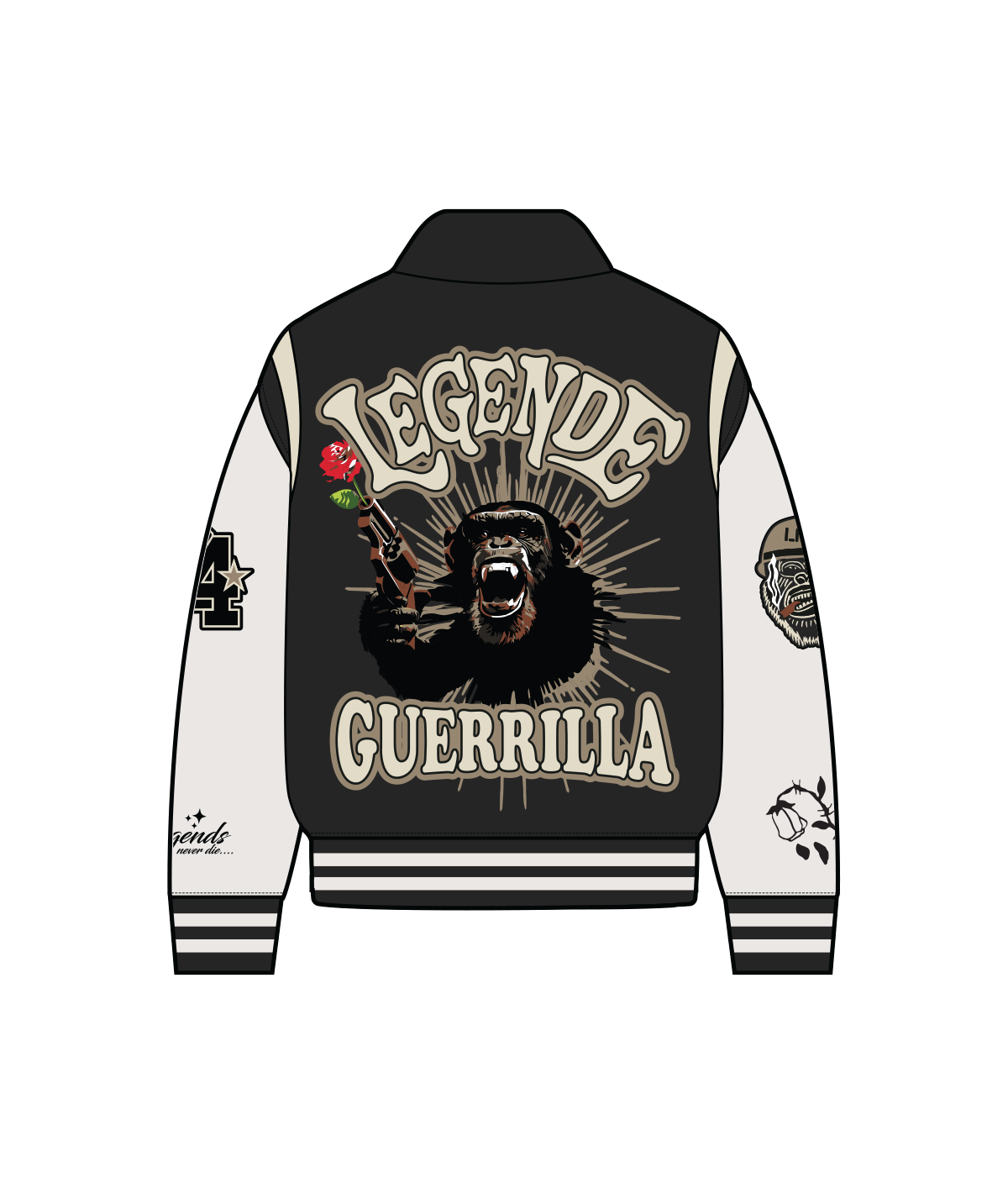 LP GUERRILLA VARSITY JACKET - BLACK