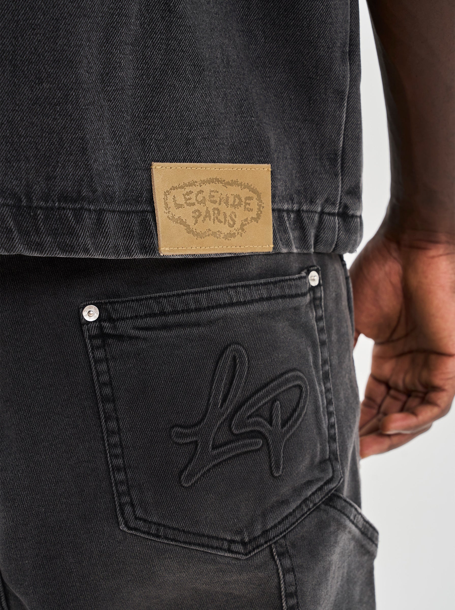 DENIM OVER-SHIRT - BLACK