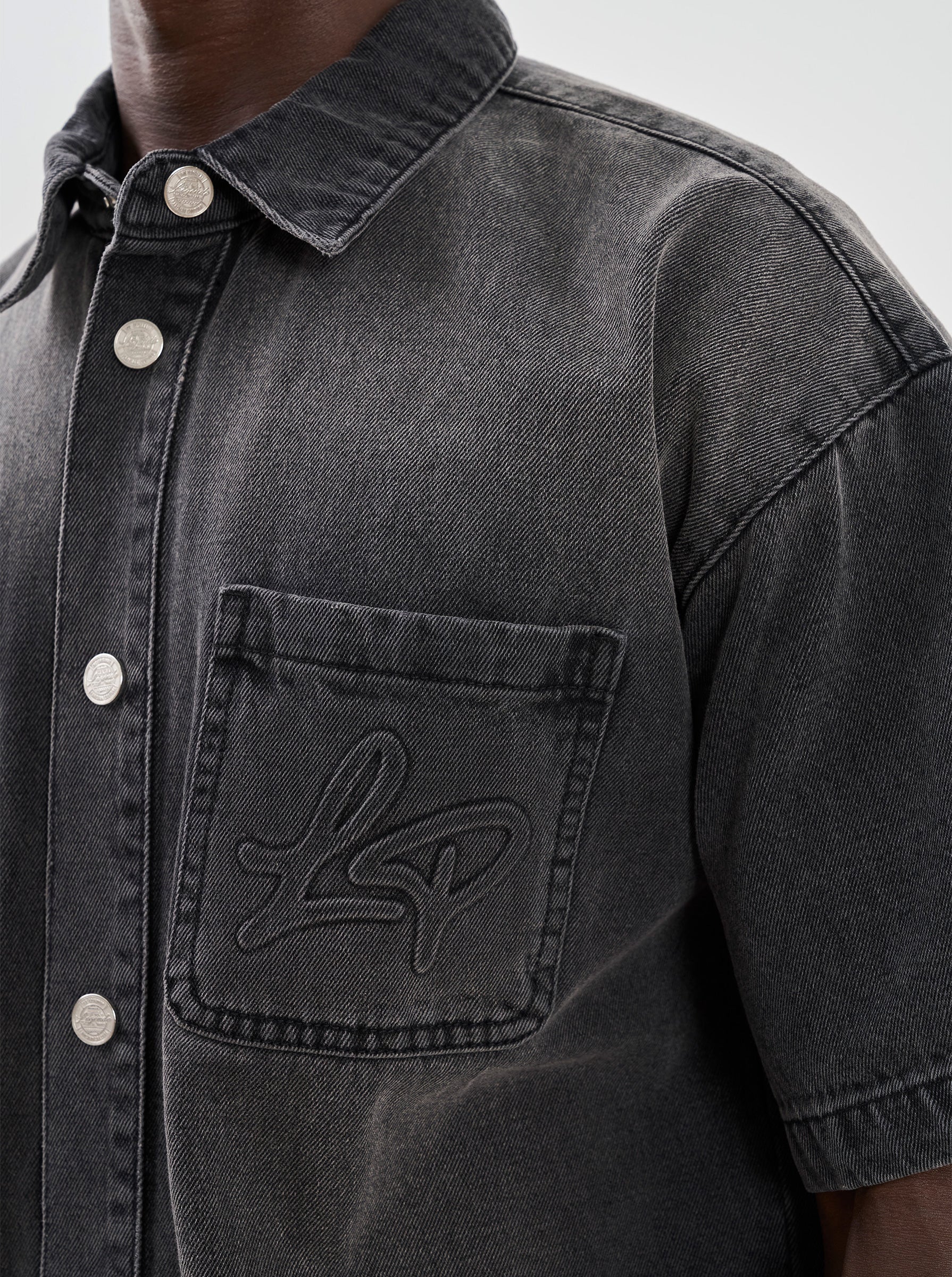 DENIM OVER-SHIRT - BLACK
