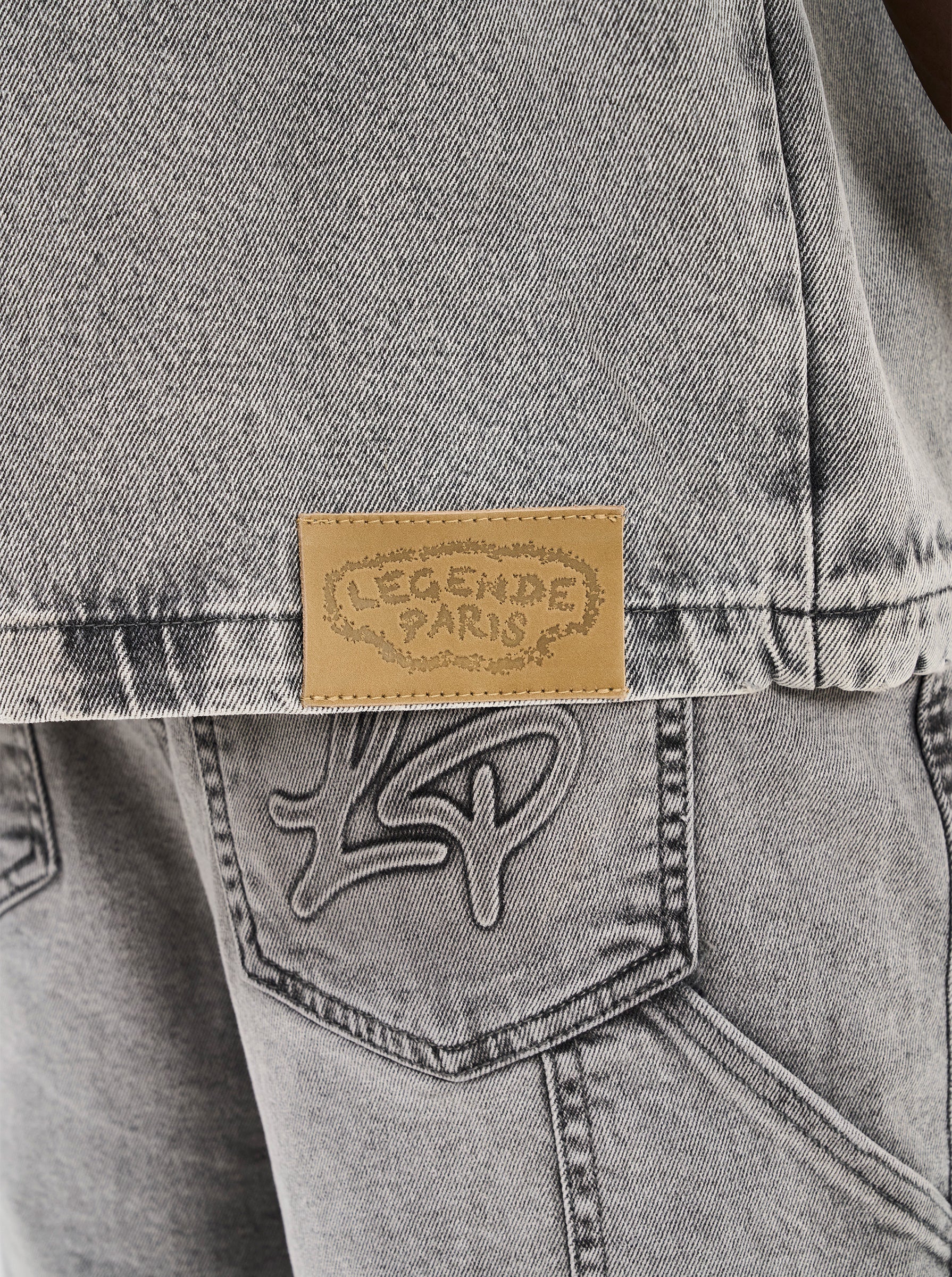 DENIM OVER-SHIRT - GREY