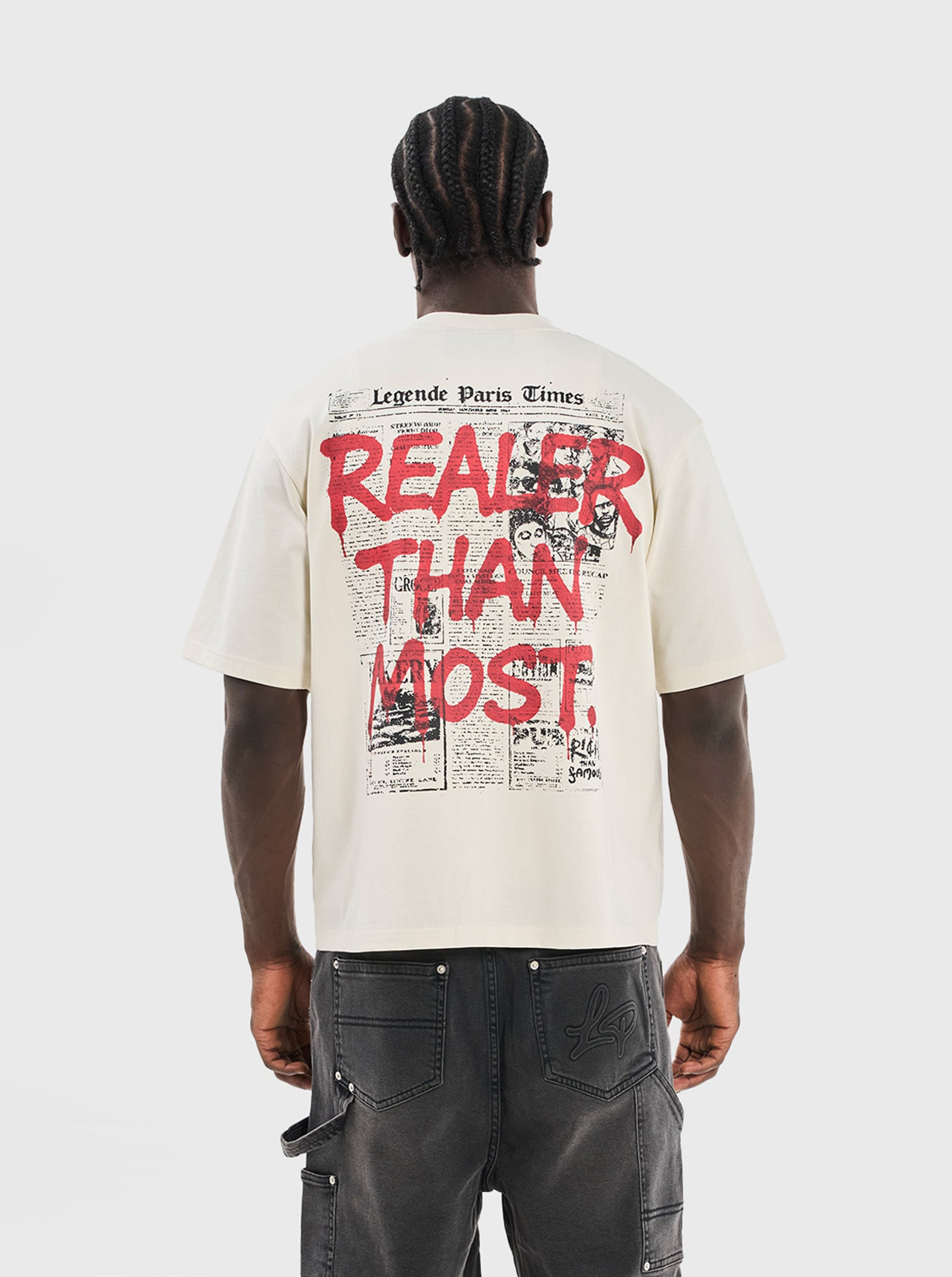 RTM NEWSPAPER T-SHIRT - OFF WHITE