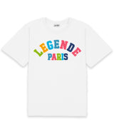 CHENILLE LOGO TEE -  WHITE/CANDY